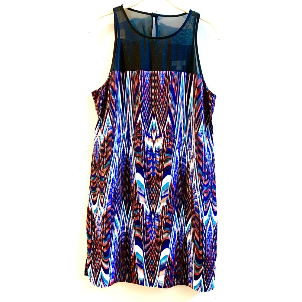 New Bisou Bisou Patterned Mini Dress, Size 6